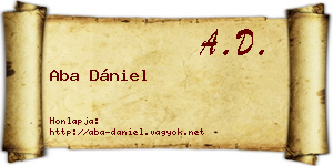 Aba Dániel névjegykártya